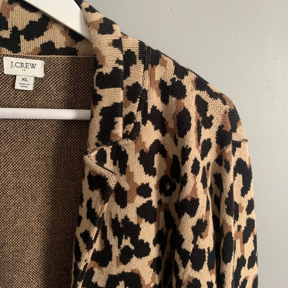 J. Crew Leopard-Print Sweater Blazer - Picture 3 of 3